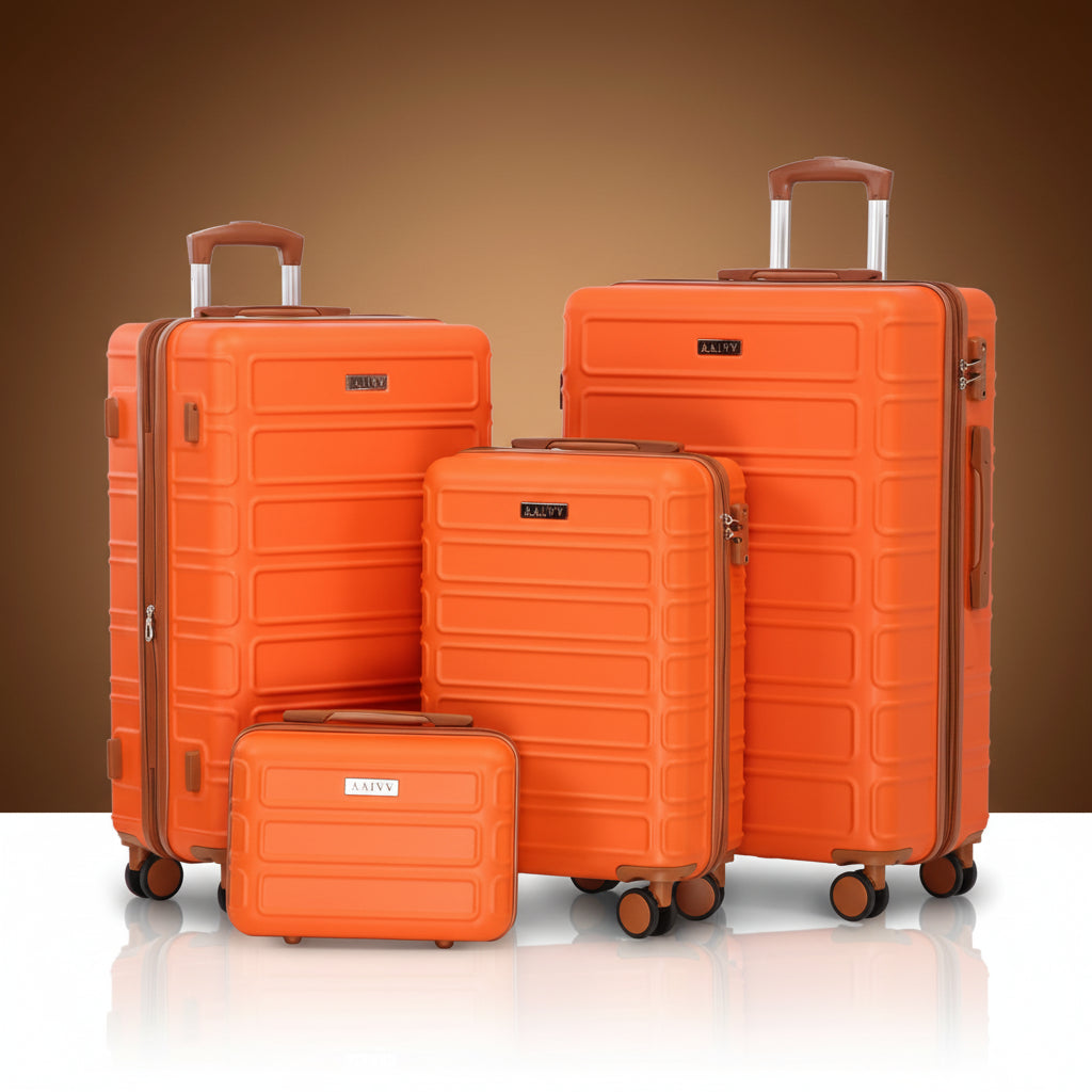 AAIVV 4-Piece Expandable Luggage Set - Durable Hardshell Suitcases with Double Spinner Wheels & TSA Lock (13/20/26/28In) -