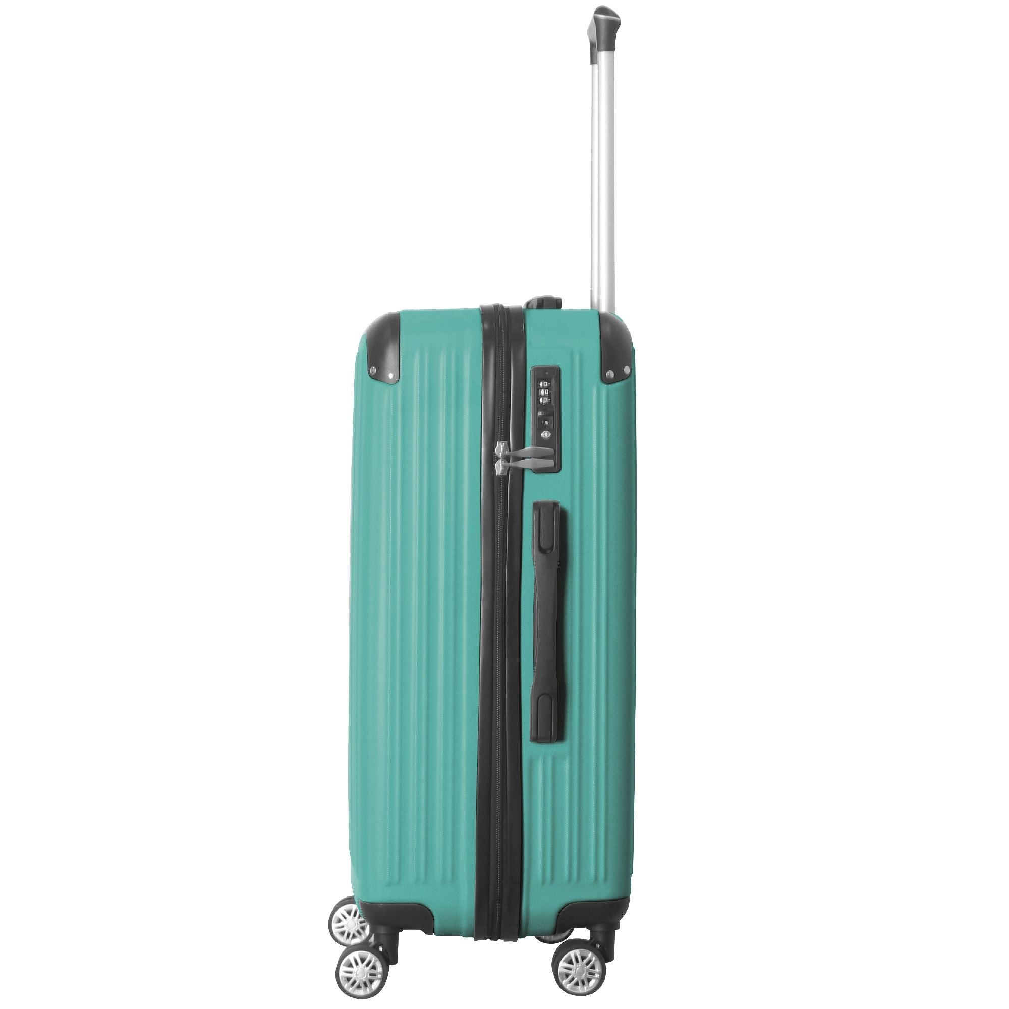 3-Piece Lightweight ABS Hardshell Luggage Set (20", 24", 26") in Fresh Green with Spinner Wheels, TSA Lock, and Adjustable Telescopic Handle - Durable Travel Suitcases