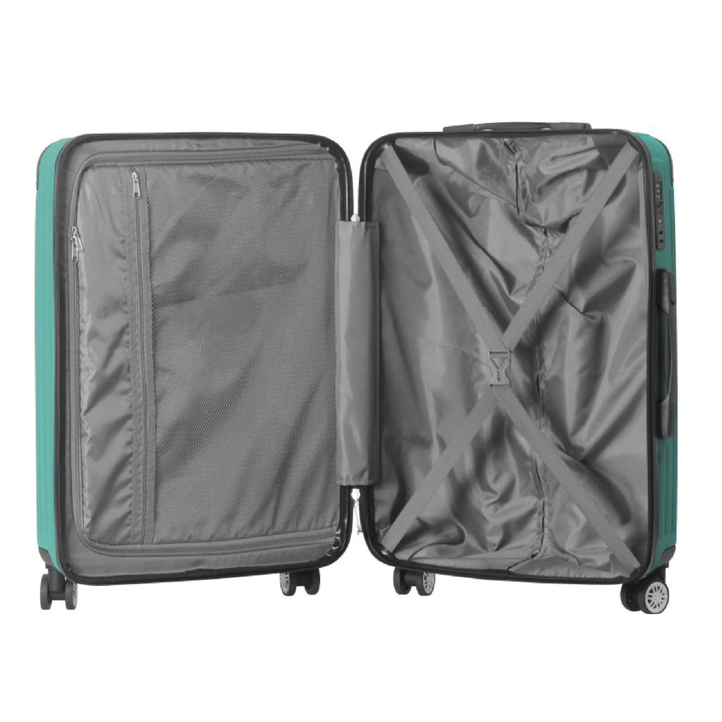 3-Piece Lightweight ABS Hardshell Luggage Set (20", 24", 26") in Fresh Green with Spinner Wheels, TSA Lock, and Adjustable Telescopic Handle - Durable Travel Suitcases